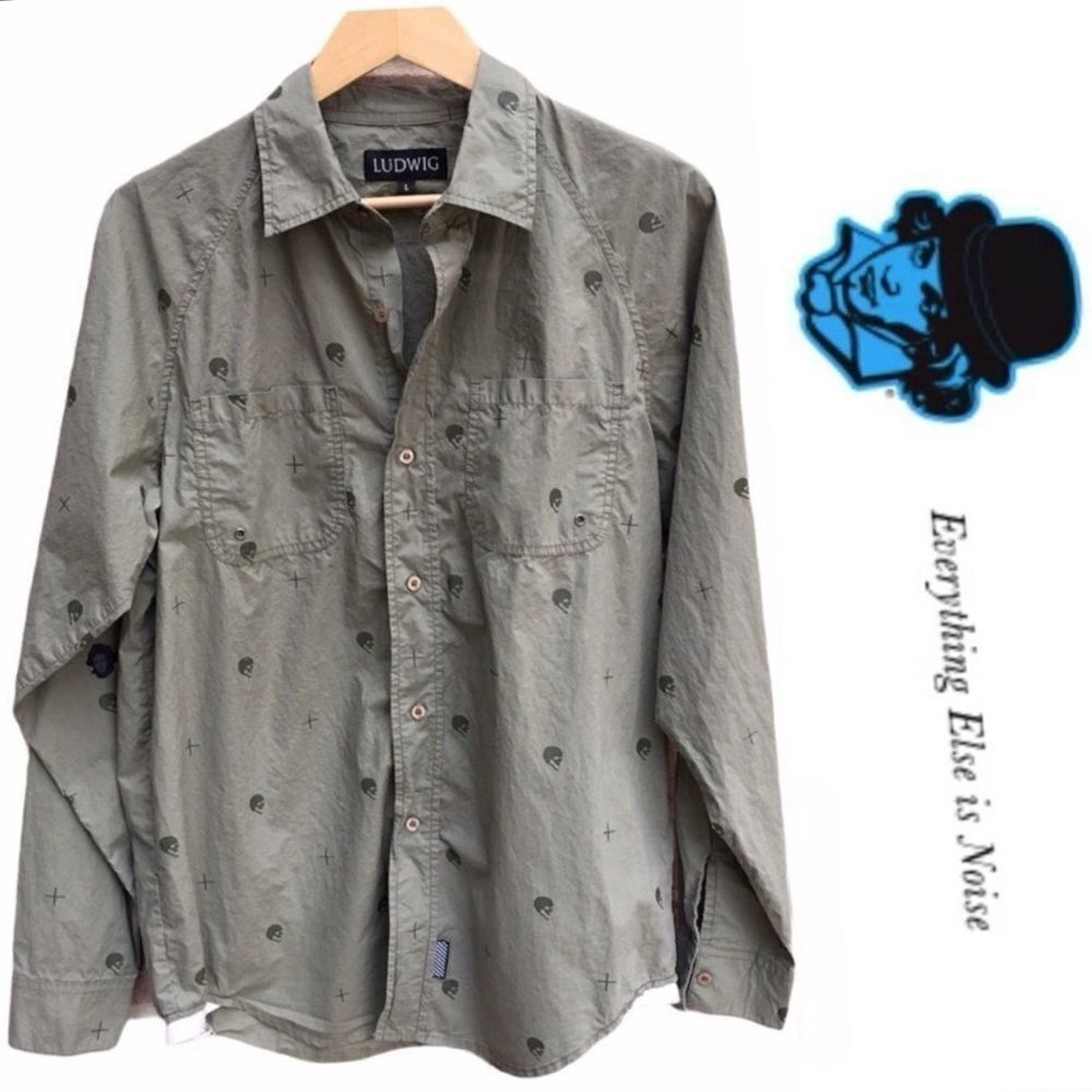 Ludwig Van Skull+ Beethoven Button Up Long Sleeve Shirt